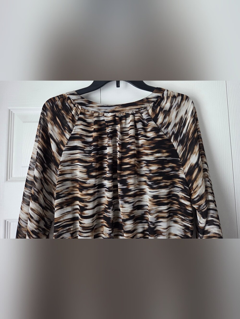 Calvin Klein Brown and Black Abstract Print Top Size M - Picture 8 of 12